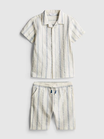 1.5-8yrs | Textured Shirt and Shorts Set