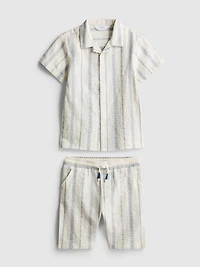 1.5-8yrs | Textured Shirt and Shorts Set