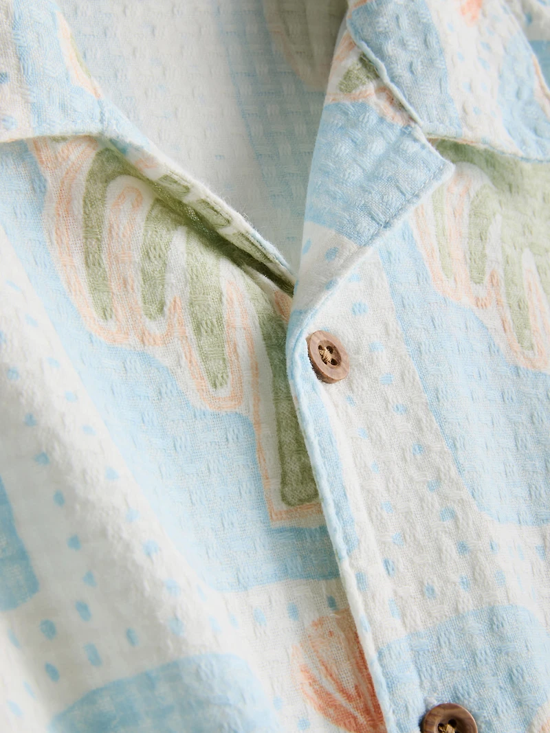 1.5-8yrs | Printed Textured Shirt and Shorts Set