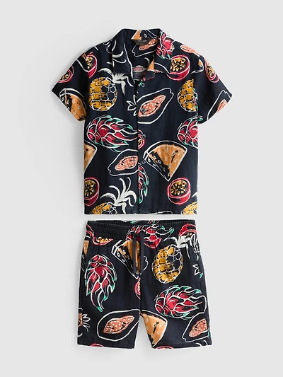 1.5-8yrs | Printed Shirt and Shorts Set