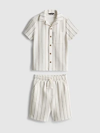 1.5-8yrs | Stripe Knit Shirt and Shorts Set