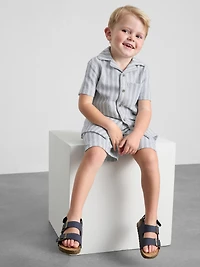 1.5-8yrs | Stripe Knit Shirt and Shorts Set