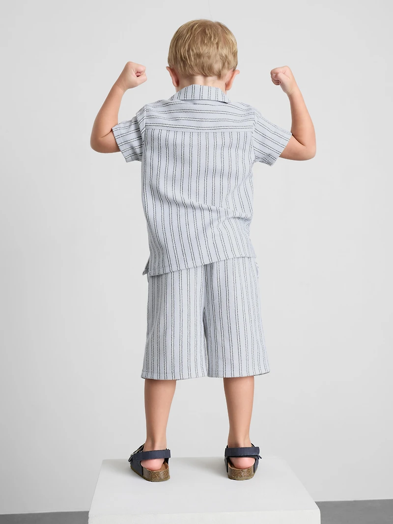 1.5-8yrs | Stripe Knit Shirt and Shorts Set