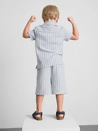 1.5-8yrs | Stripe Knit Shirt and Shorts Set