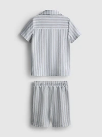 1.5-8yrs | Stripe Knit Shirt and Shorts Set