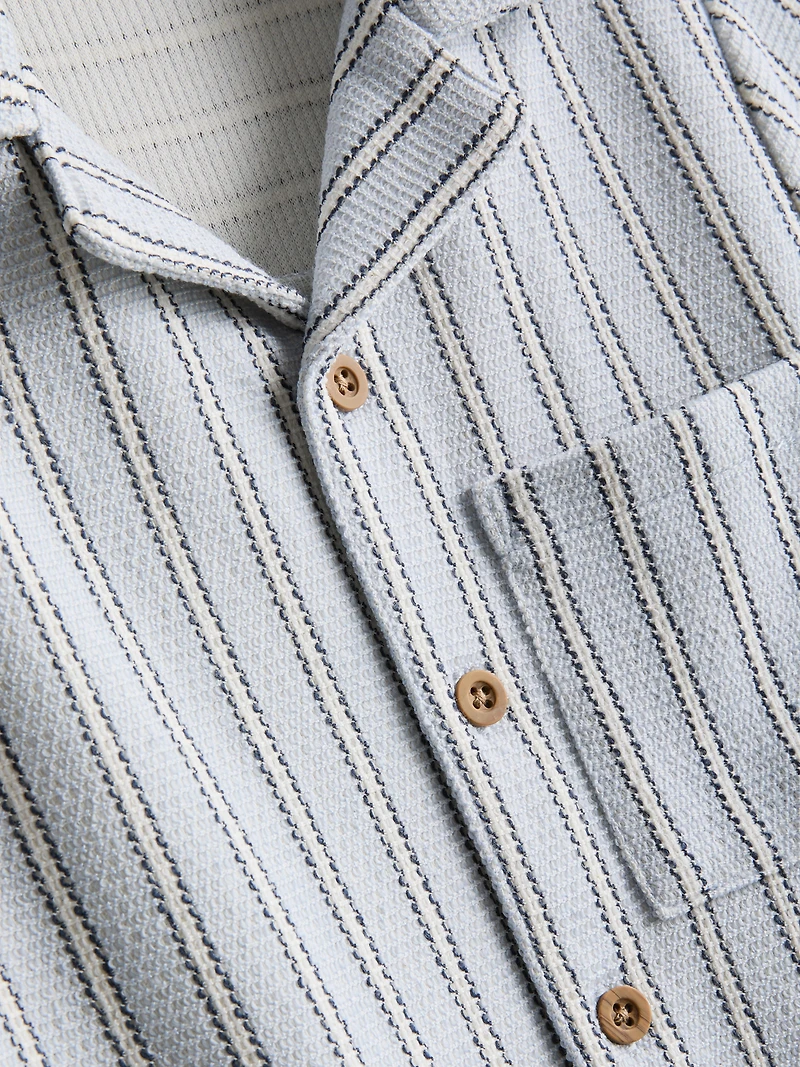 1.5-8yrs | Stripe Knit Shirt and Shorts Set