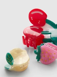 3pk Fruit Claw Clips