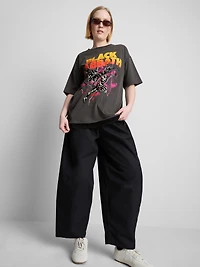 Oversized Black Sabbath Lace Trim Band Tee