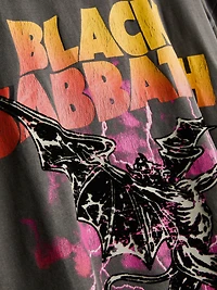 Oversized Black Sabbath Lace Trim Band Tee