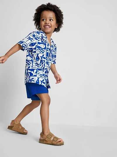1.5-8yrs | Slub Cotton Shirt and Shorts Set
