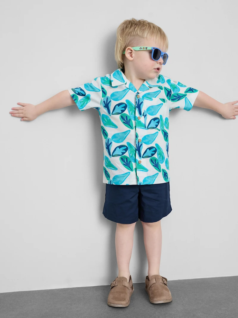1.5-8yrs | Slub Cotton Shirt and Shorts Set