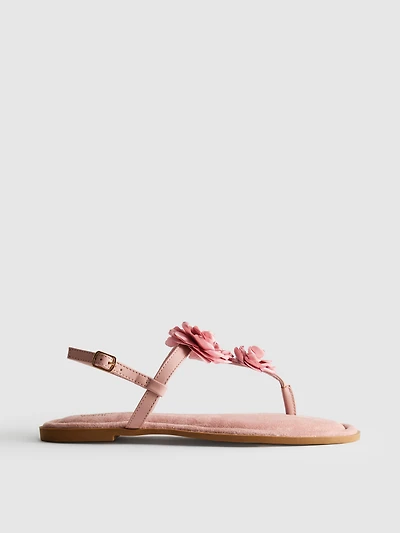 Wide Fit Floral Appliqué Sandals
