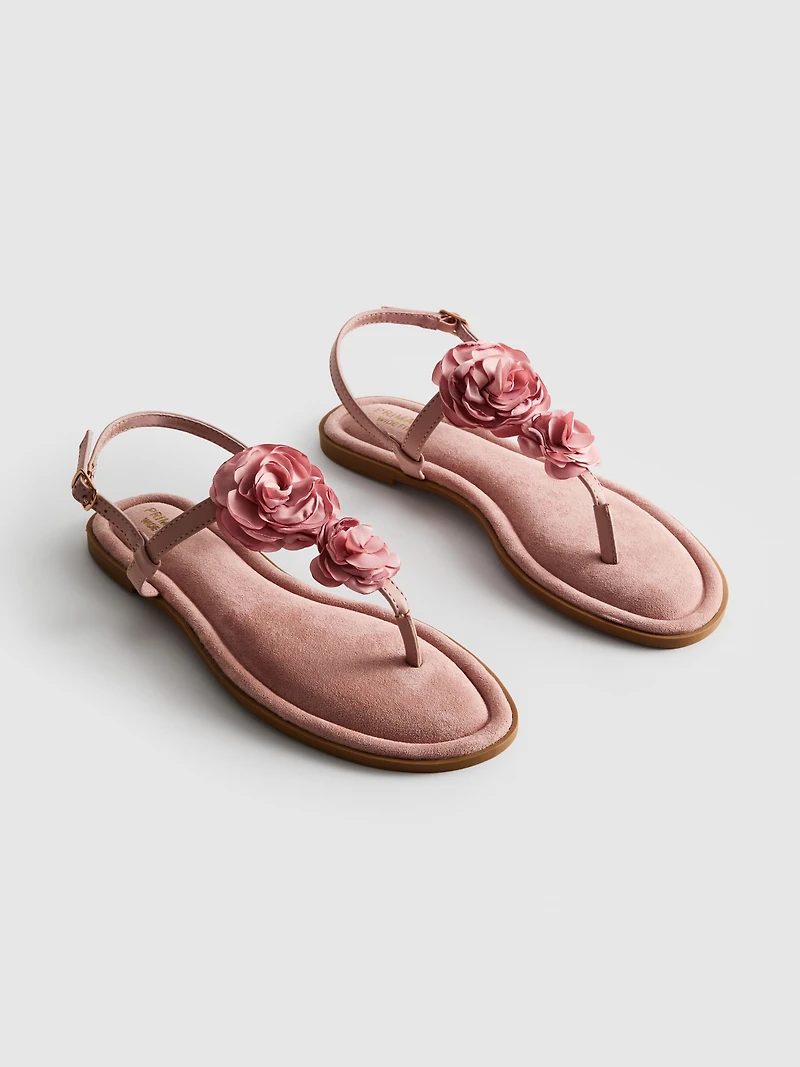 Wide Fit Floral Appliqué Sandals