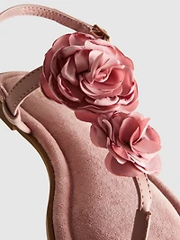 Wide Fit Floral Appliqué Sandals