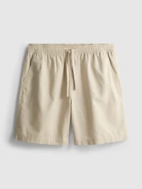 Linen Blend Drawstring Shorts