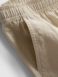 Linen Blend Drawstring Shorts