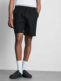 Linen Blend Drawstring Shorts