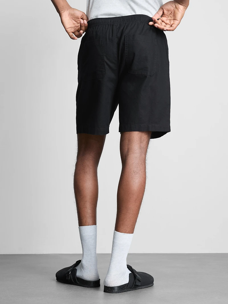 Linen Blend Drawstring Shorts