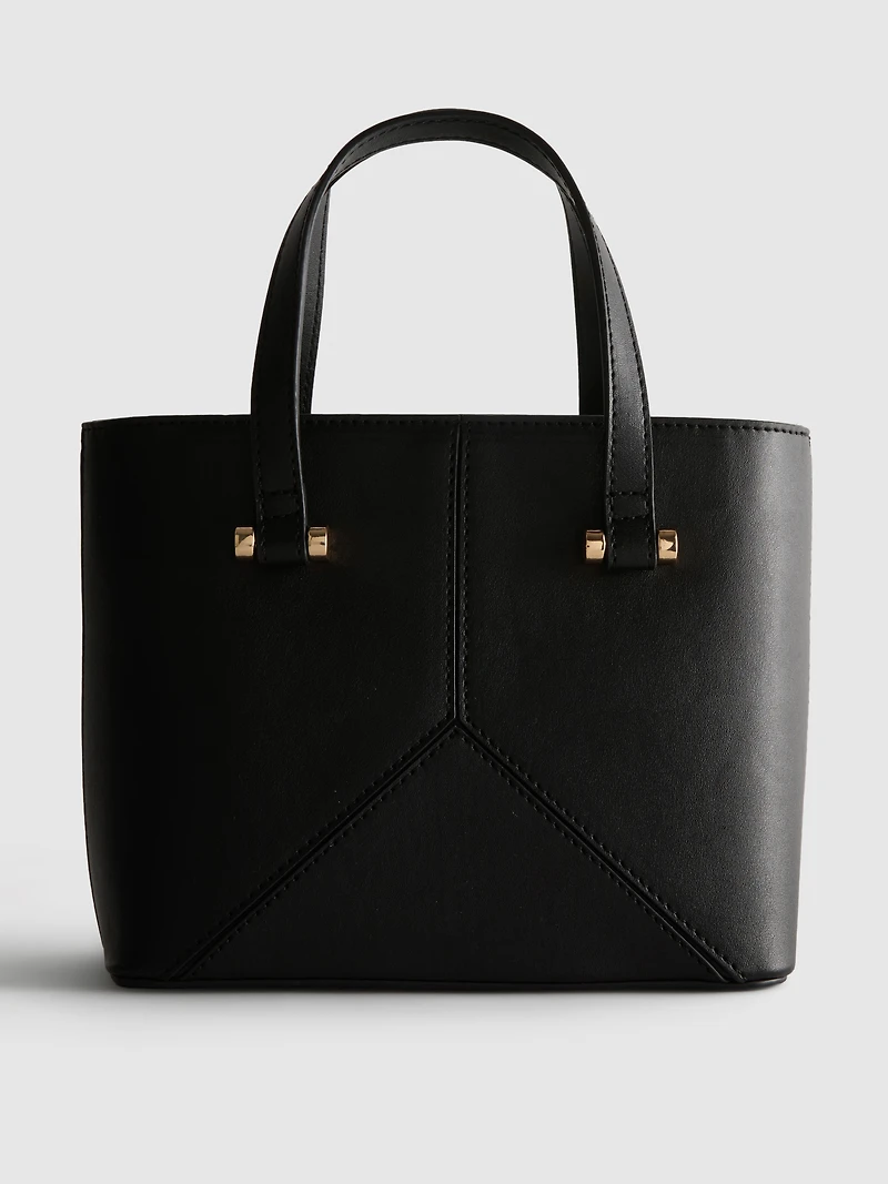 Faux Leather Mini Tote Bag