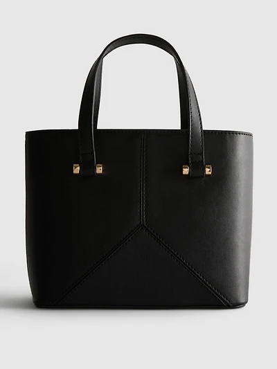 Faux Leather Mini Tote Bag