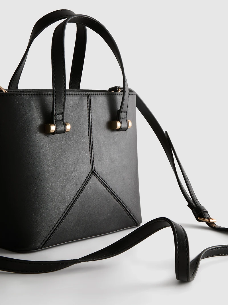 Faux Leather Mini Tote Bag
