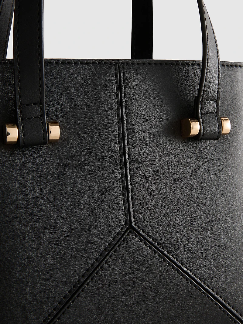 Faux Leather Mini Tote Bag