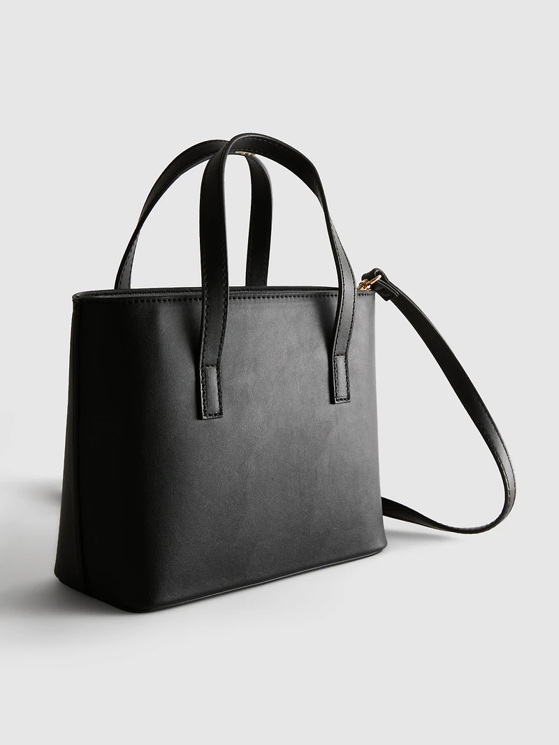 Faux Leather Mini Tote Bag