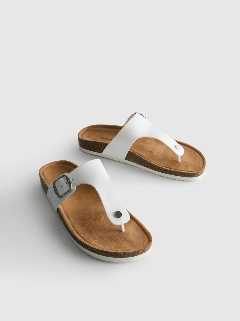 T-Bar Buckle Mule Sandals