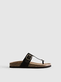 T-Bar Buckle Mule Sandals