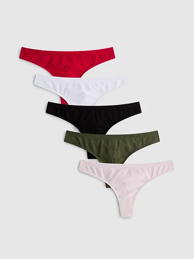 5pk High-Leg Thongs