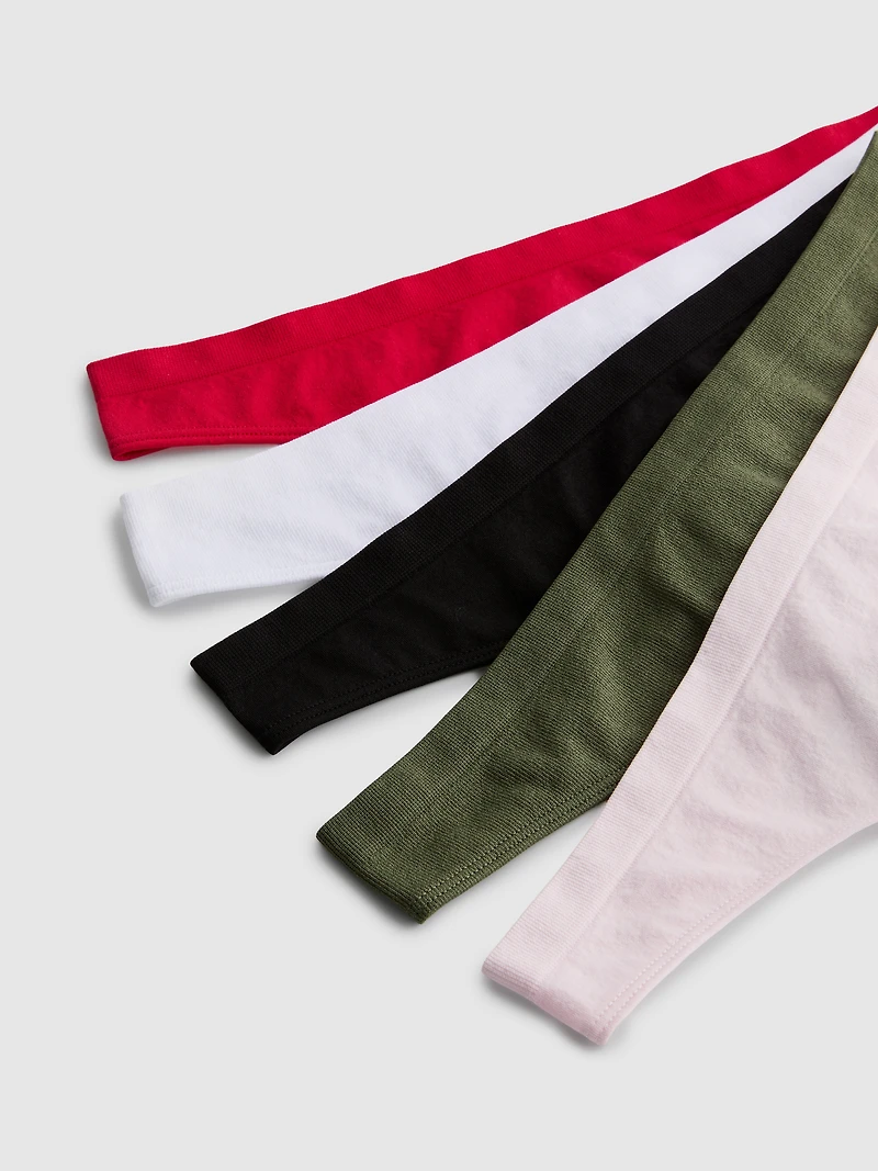 5pk High-Leg Thongs