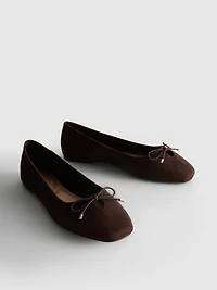 Wide Fit Keyhole Ballet Slip Ons