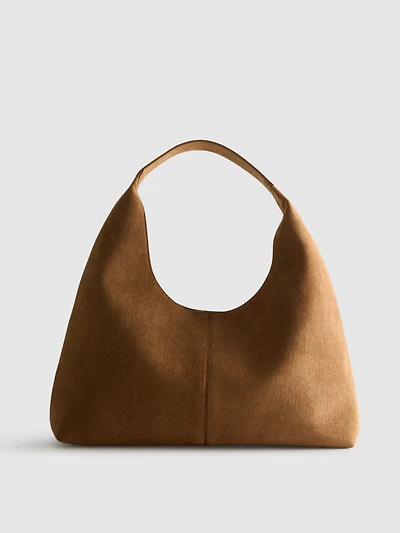 Faux Suede Scoop Large Purse