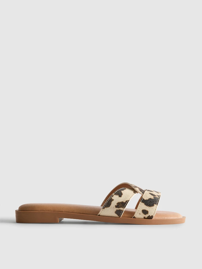 Cross Strap Mule Sandals