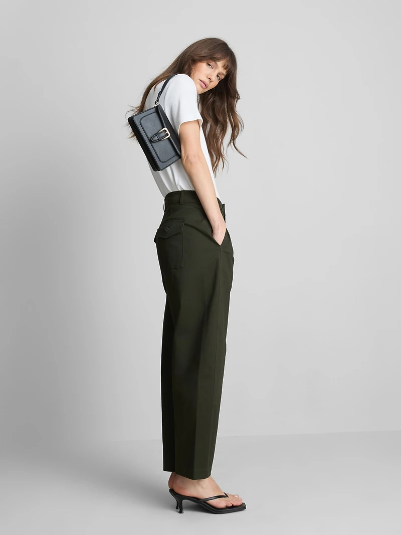 Cotton-Rich Barrel-Leg Utility Pants
