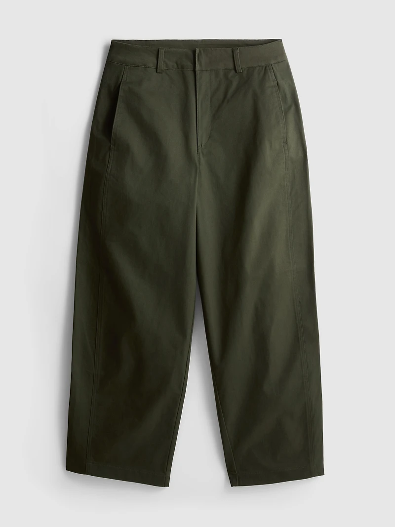 Cotton-Rich Barrel-Leg Utility Pants