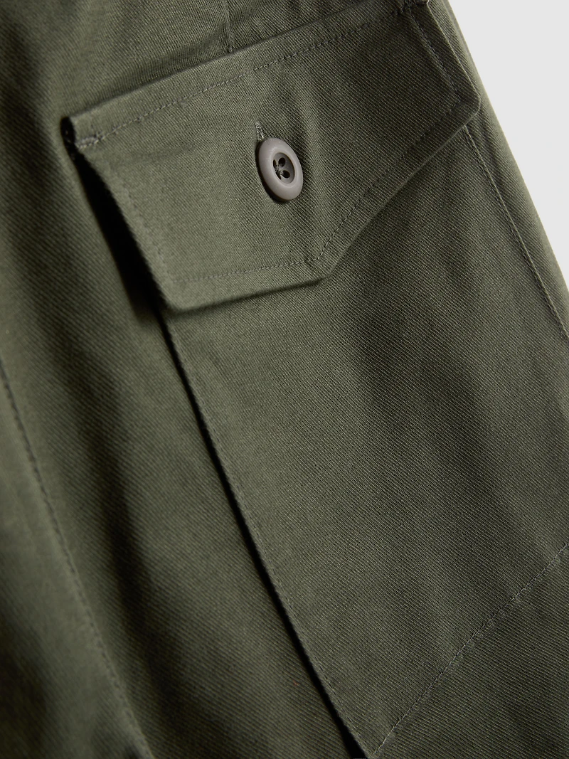 Cotton-Rich Barrel-Leg Utility Pants