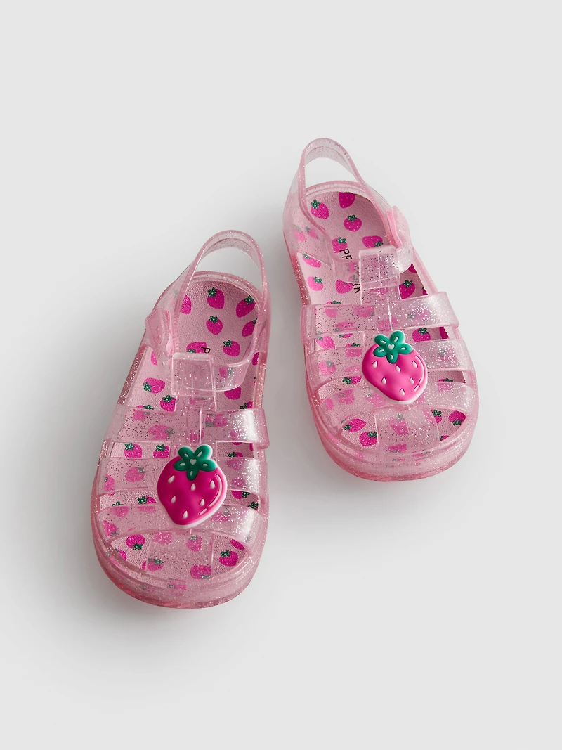 Glitter Caged Jelly Sandals