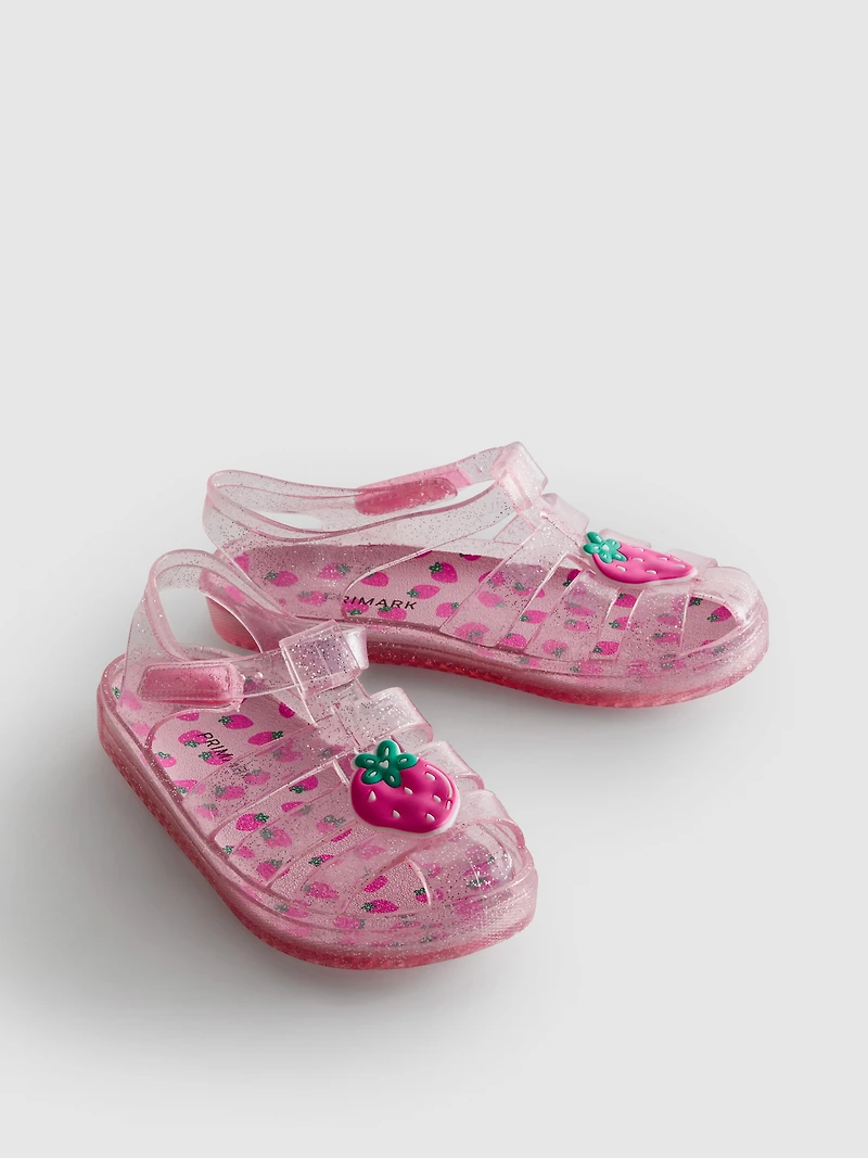 Glitter Caged Jelly Sandals