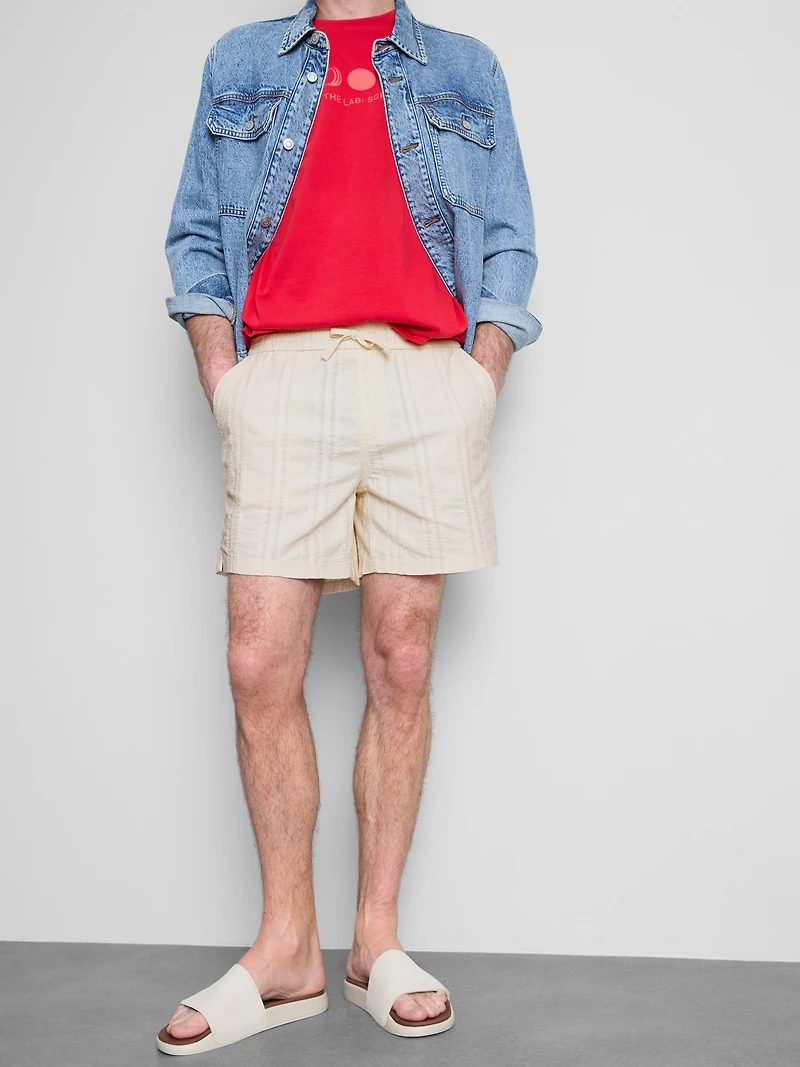 Textured Drawstring Shorts