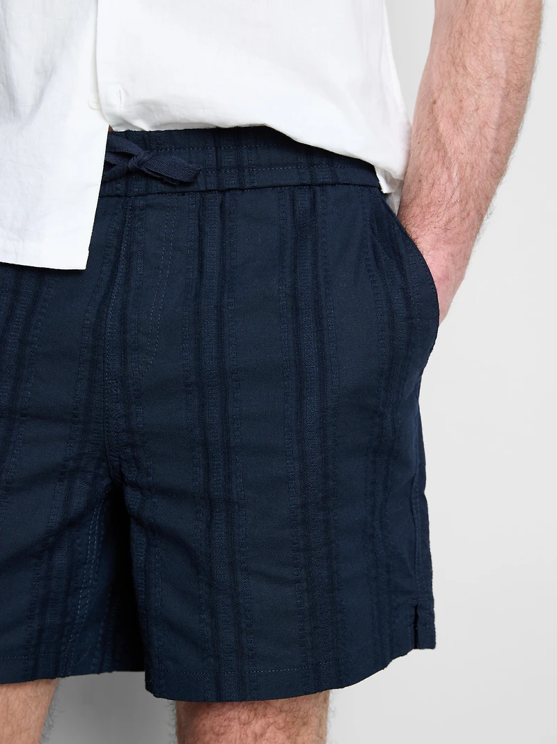 Textured Drawstring Shorts