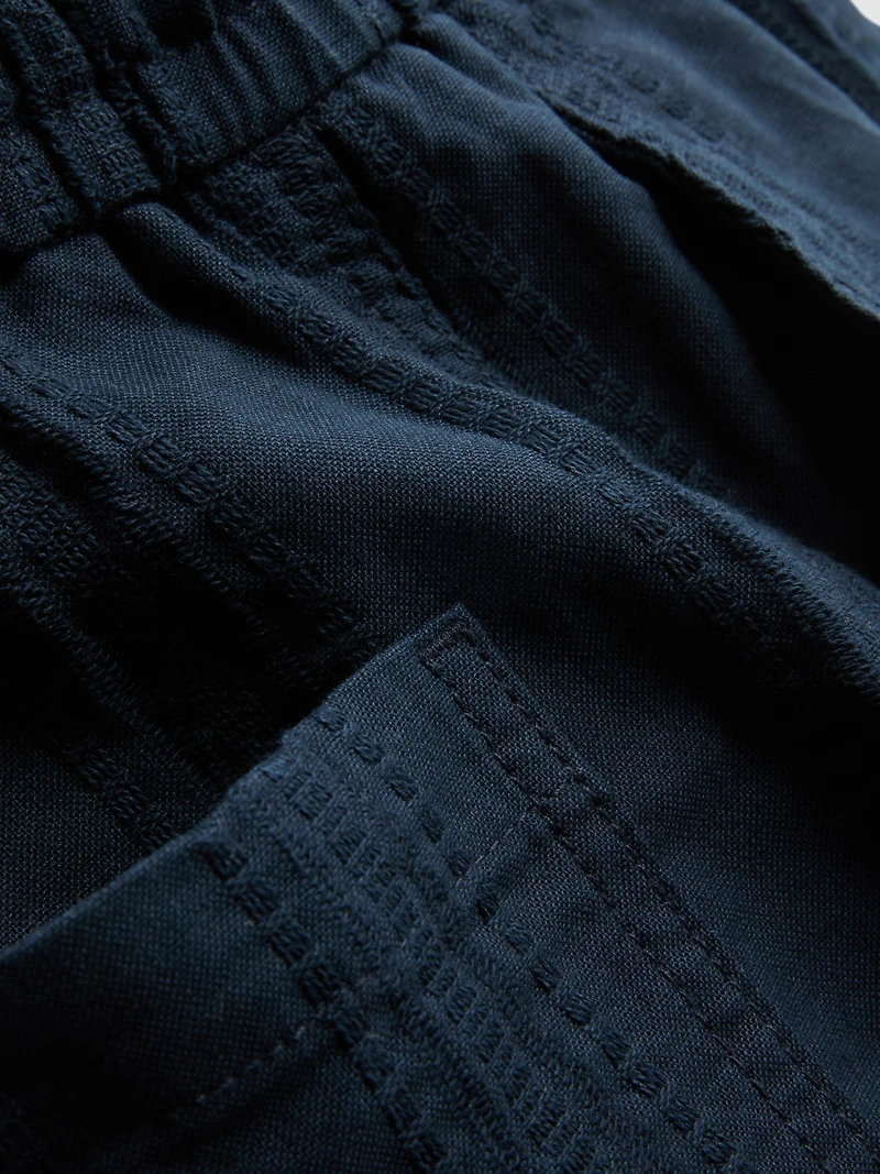 Textured Drawstring Shorts