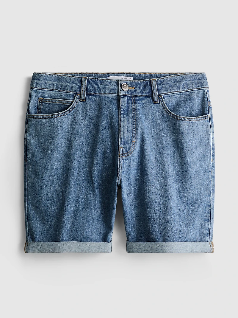 Mid-Rise Skinny Denim Shorts
