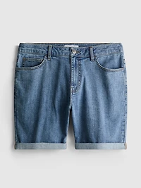 Mid-Rise Skinny Denim Shorts