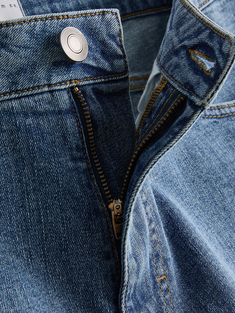 Mid-Rise Skinny Denim Shorts