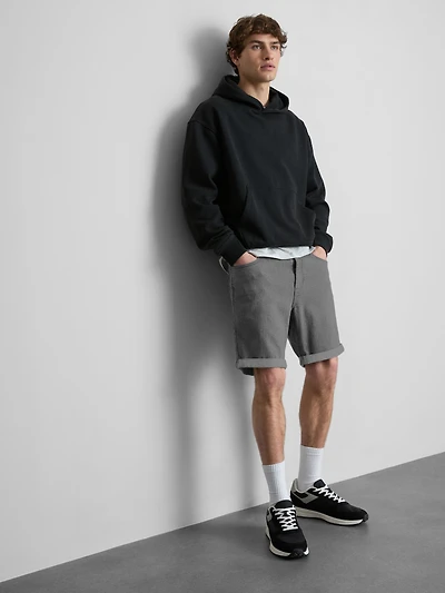 Mid-Rise Slim Denim Shorts