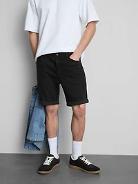 Mid-Rise Skinny Denim Shorts