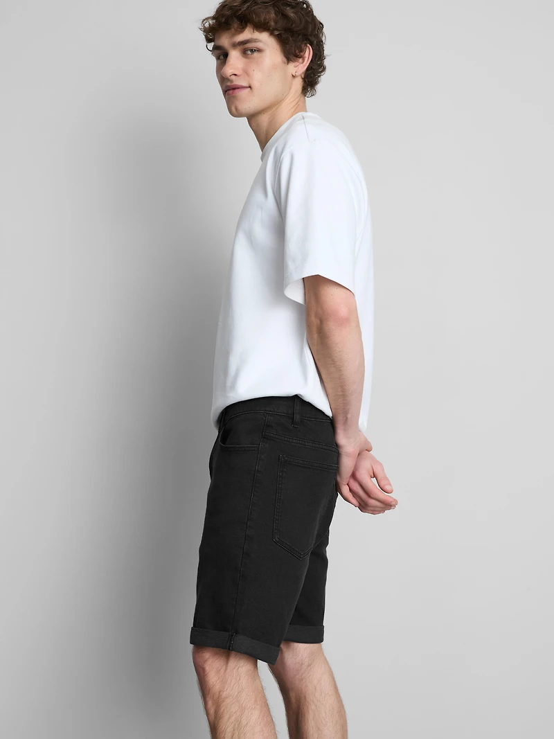 Mid-Rise Skinny Denim Shorts