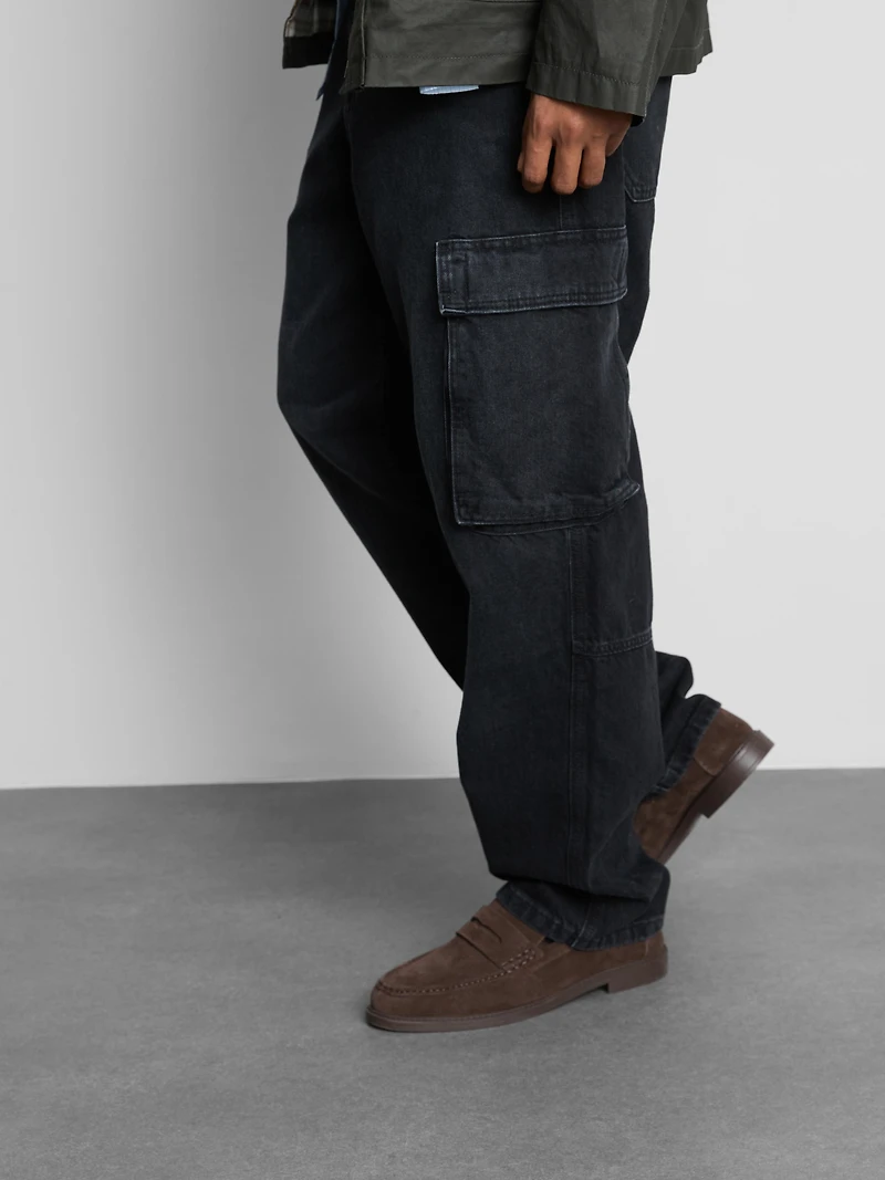 Mid-Rise Loose Cargo Jeans