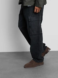 Mid-Rise Loose Cargo Jeans
